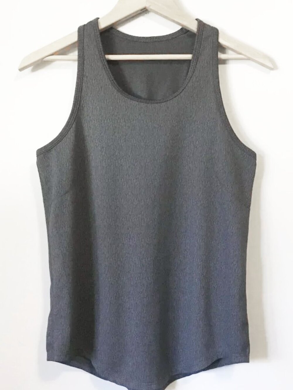 Adidas Grey Heathered Stretchy Racerback Tank Top  Athletic Basic